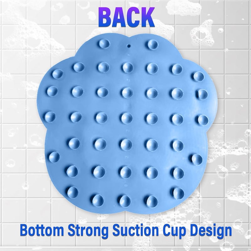 ZenyCblu Shower Foot Scrubber Mat with Non-Slip Suction Cups,Foot Backs Cleaning Pad Back Washer Exfoliating Bath Wash Pad,Foot Scrubber in Shower Men & Women (Blue) - Image 3